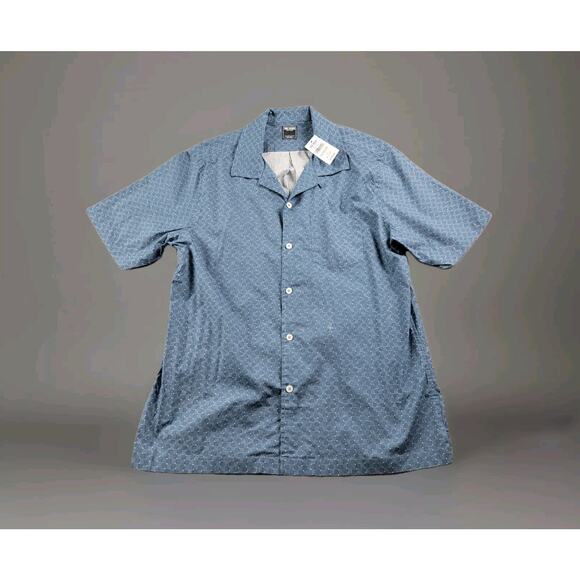 Todd Snyder Other - Todd Snyder Square Geo Camp Collar Button Down Shirt size L Blue NWT $158